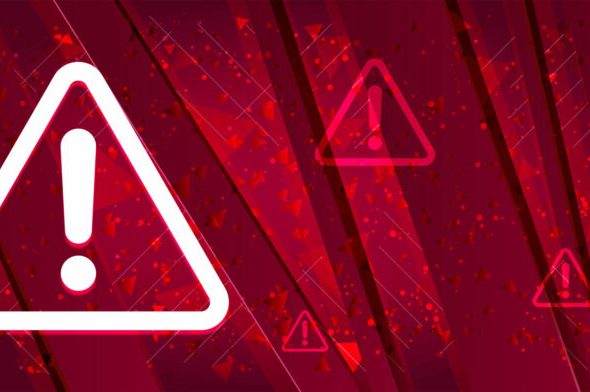 Alert icon Abstract design bright red banner background